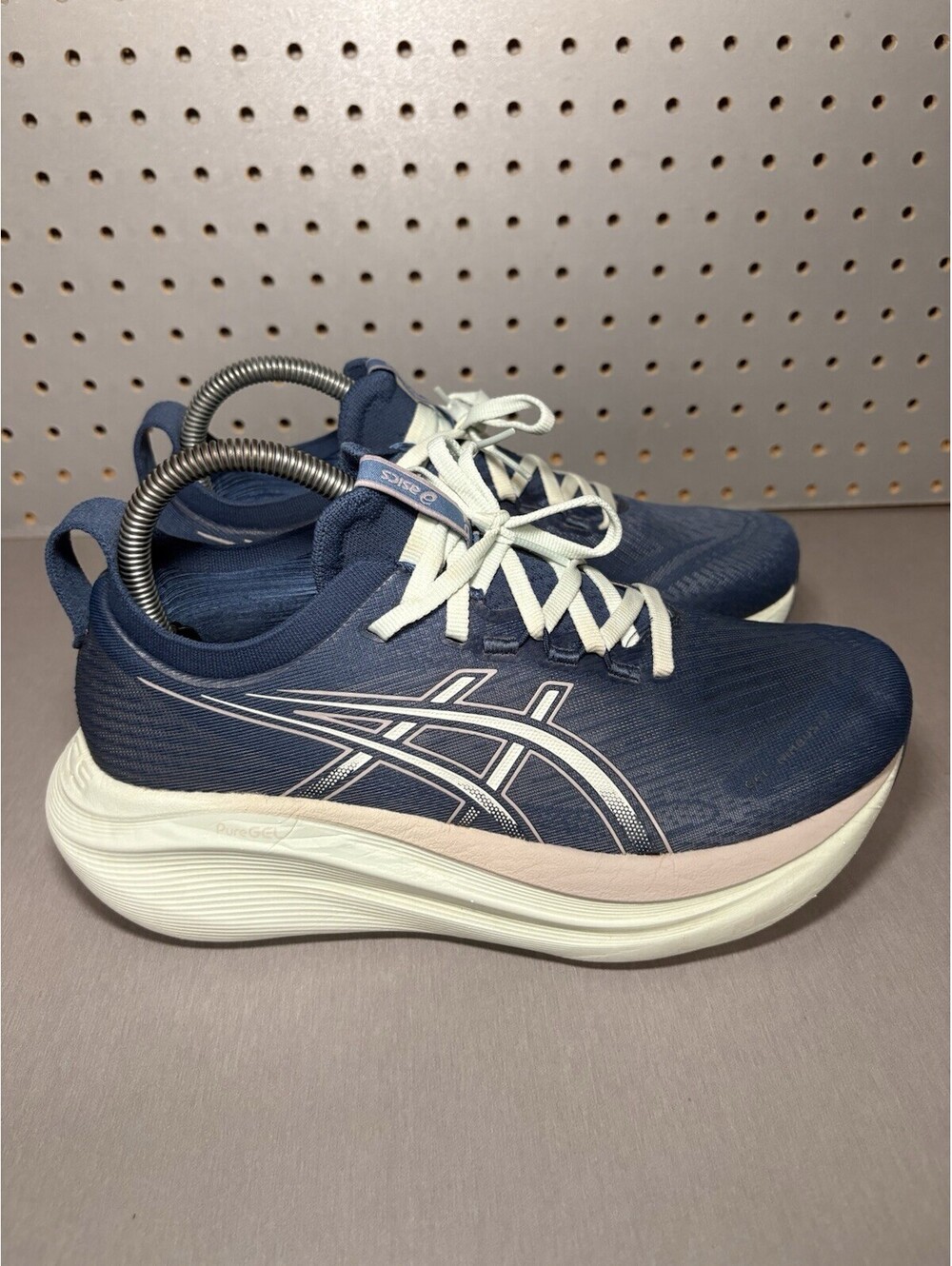 ASICS Gel Nimbus 27 Running Shoes Womens Sz US 8 Blue Green Cream Sneakers
